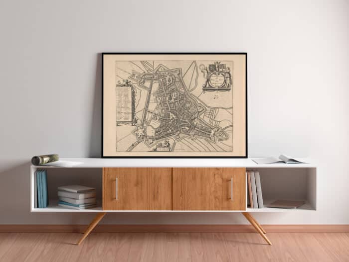 Poster Historische Kaart Den Bosch - Stadsplattegrond 1652 - Afbeelding 2