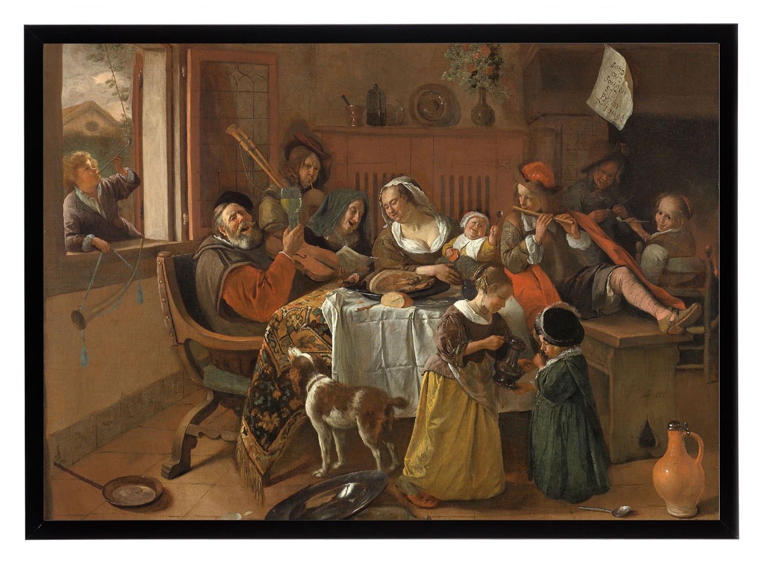 Poster Jan Steen Het Vrolijke Huisgezin Esque